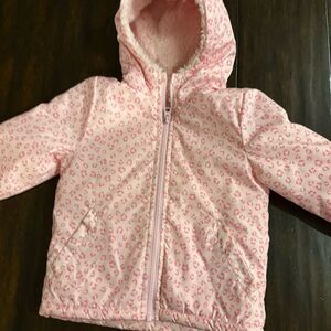 Girls 3T Pink Leopard Print Hooded Jacket